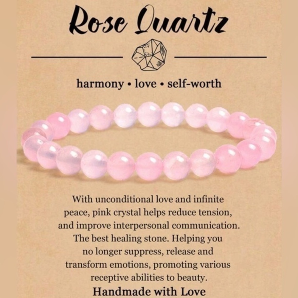 Rose Quartz Pink Crystal Bracelet